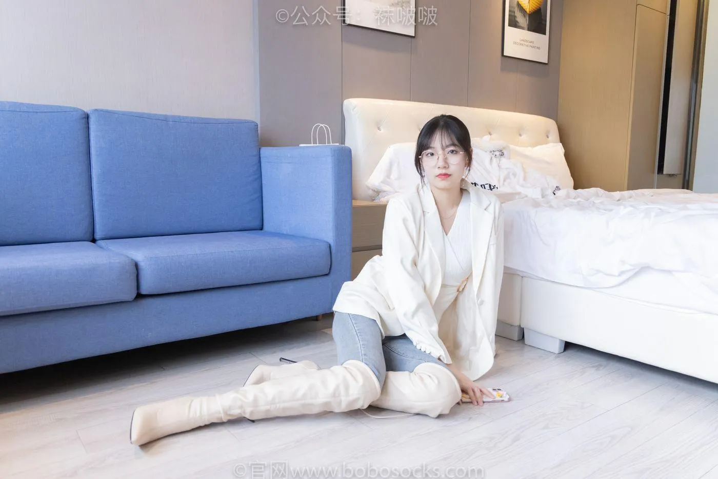 [BoBoSocks袜啵啵]NO.050 小甜豆-高跟长靴、白棉袜 [175P]插图8